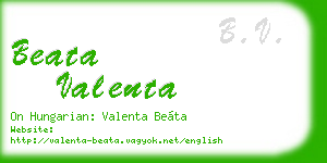 beata valenta business card
