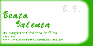 beata valenta business card